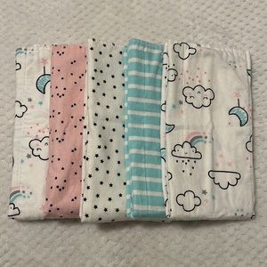 Gerber Clouds/Rainbows Flannel Burp Cloth Set of 5